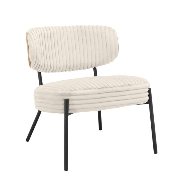 Krémovobiele menčestrové kreslo s podnožkou Jerry – Støraa-image-4