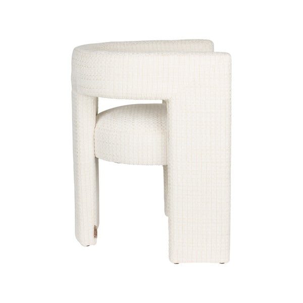 Krémovobiele čalúnené jedálenské kreslo s podrúčkami Medina – Dutchbone-image-4