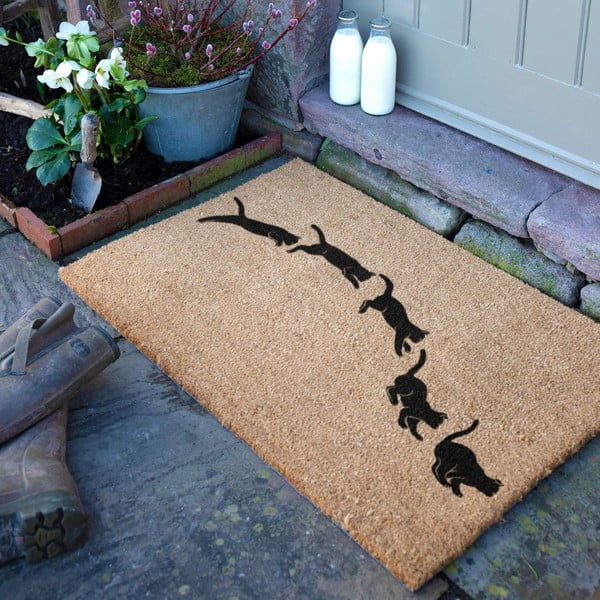 Rohožka z kokosového vlákna 40x60 cm Jumping Cats – Artsy Doormats-image-2