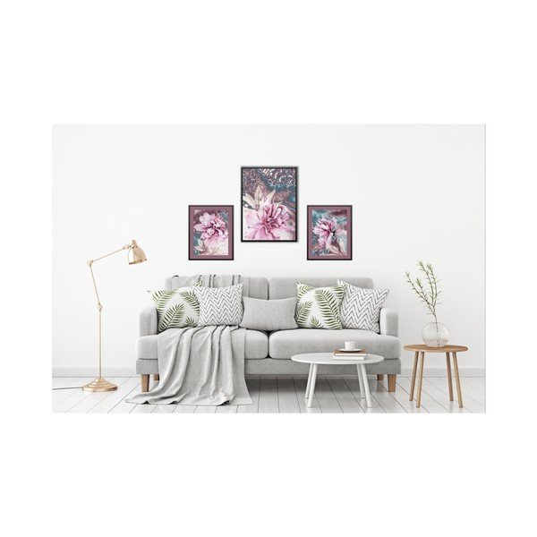 Sada 3 nástenných obrazov Tablo Center Orchid