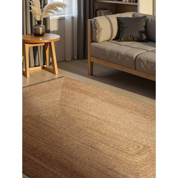 Obojstranný/ručne tkaný jutový koberec v prírodnej farbe 160x230 cm Sharmila Natural Brown – Hanse Home-image-1