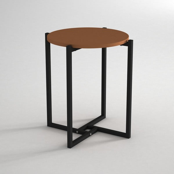 Odkladací stolík s doskou v koňakovohnedej farbe Noce, ⌀ 49 cm