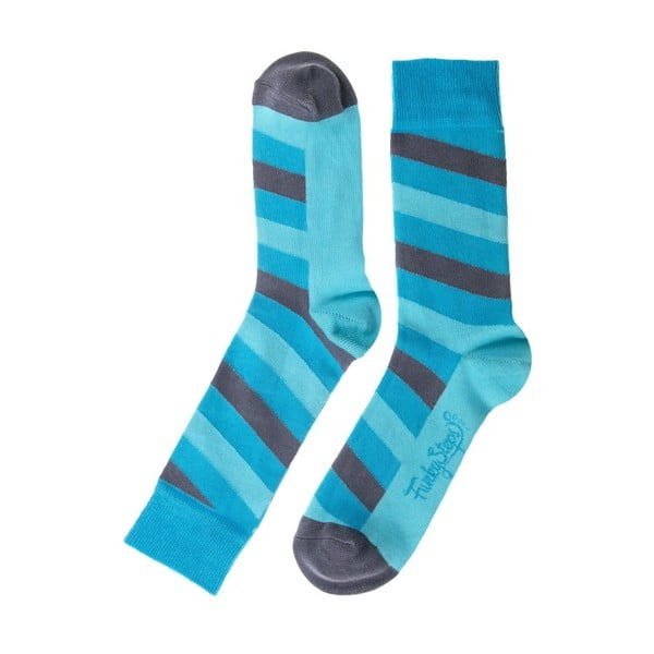 Modré ponožky Funky Steps Stripes, veľkosť 39 - 45