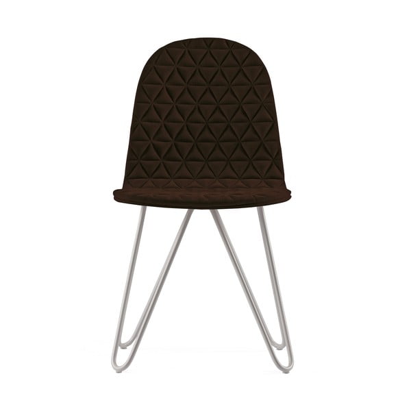 Hnedá stolička s kovovými nohami IKER Mannequin X Triangle