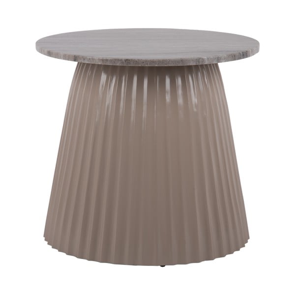 Svetlohnedý mramorový okrúhly konferenčný stolík ø 45 cm Luscious – Leitmotiv