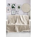 Béžový bavlnený pléd cez posteľ Viaden HN, 170 x 230 cm