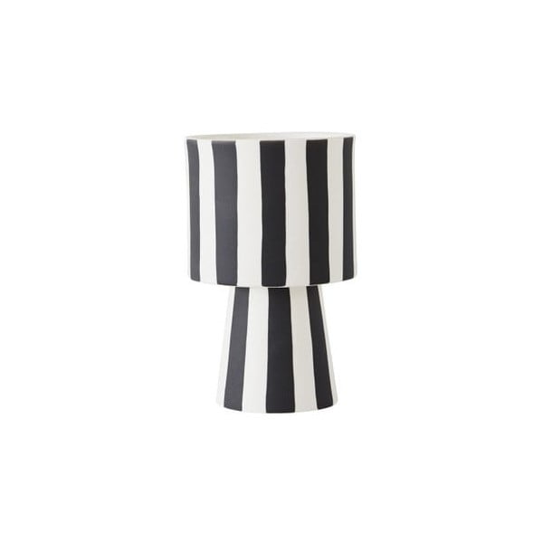 Čierno-biela keramická váza OYOY Toppu, ⌀ 10 cm