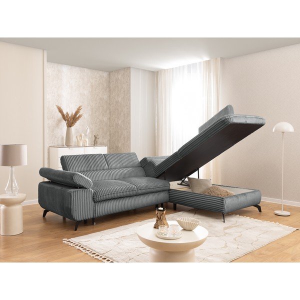 Sivá menčestrová rohová pohovka (pravý roh/do L) Marbeya  – Ropez-image-4