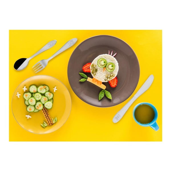 Antikoro detský príbor v striebornej farbe 3 ks - Orion-image-1