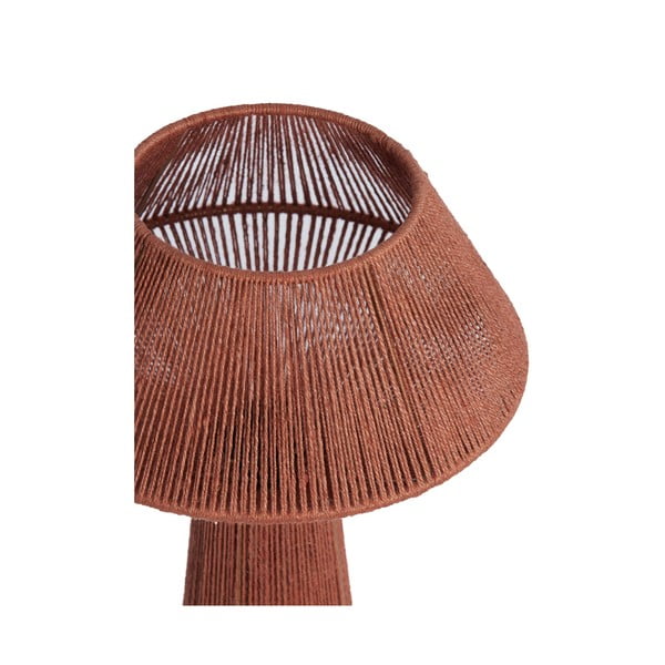 Červená stolová lampa s tienidlom z juty (výška 47 cm) Fugia – Light & Living-image-1