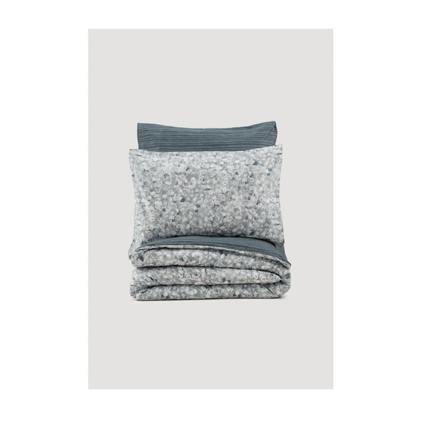 Predĺžené bielo-sivé obliečky na dvojlôžko z bavlny Renforcé 260x220 cm Molly – Mijolnir