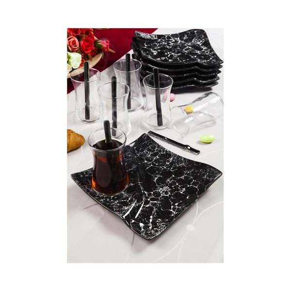 18-dielny čierny čajový a desiatový set Casablanca-image-1