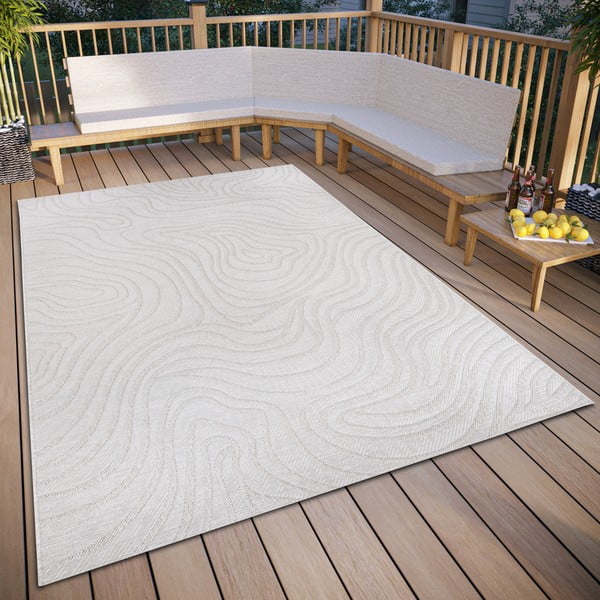 Krémovobiely vonkajší koberec 194x290 cm – Elle Decoration-image-1