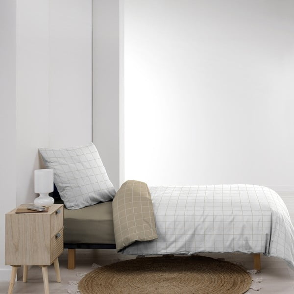 Biele/béžové bavlnené obliečky na jednolôžko 140x200 cm Cadria – douceur d'intérieur-image-4