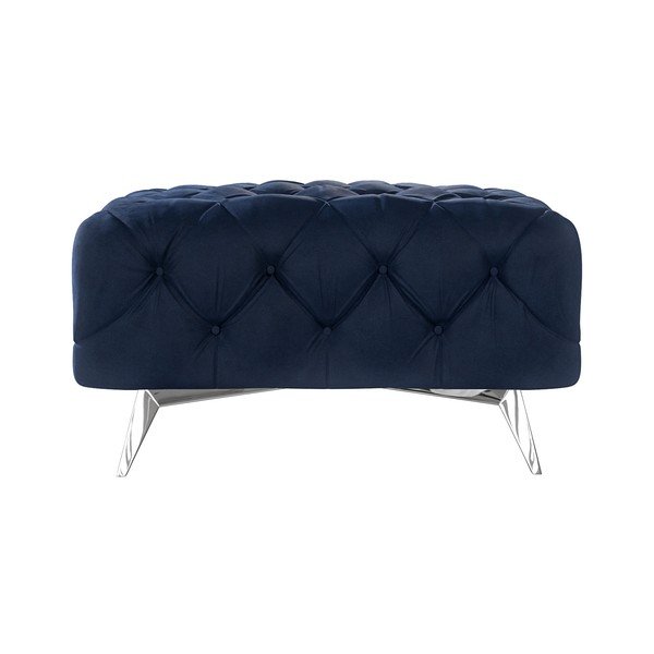 Tmavomodrá zamatová podnožka Chelsea – Ropez