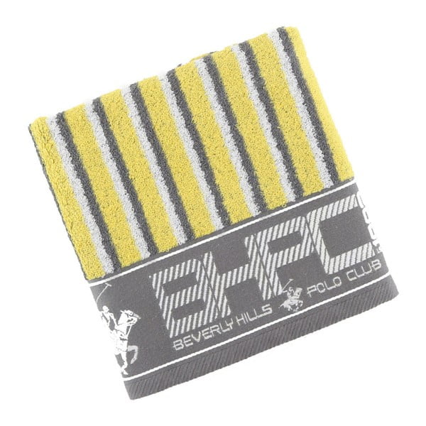 Sivo-žltý uterák Beverly Hills Polo Club Lawson, 50 × 100 cm