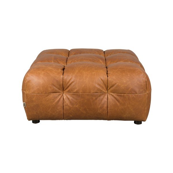 Koňakovohnedá kožená modulárna podnožka Hackman – Dutchbone