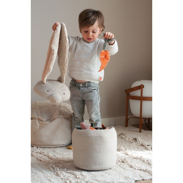 Krémový látkový detský kôš na hračky ø 25x30 cm Rita the Rabbit – Lorena Canals-image-1