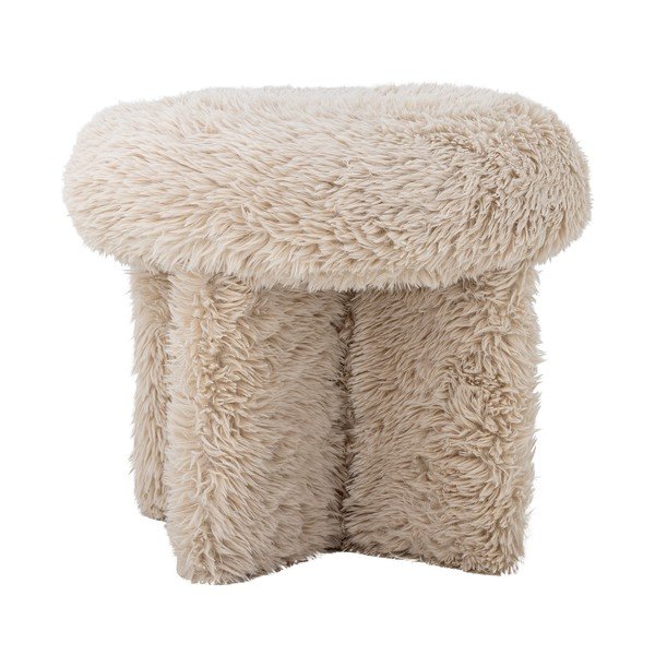 Béžový taburet z umelej kožušiny Frikka – Bloomingville