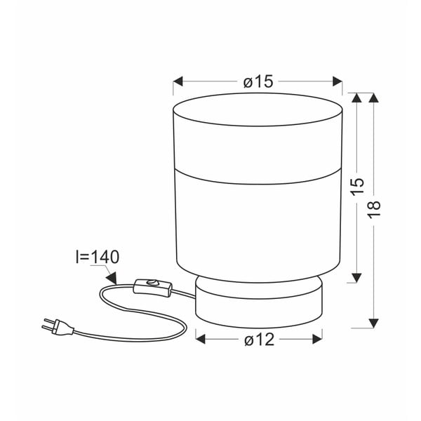 Čierna stolová lampa s textilným tienidlom (výška  18 cm) Porto – Candellux Lighting-image-2