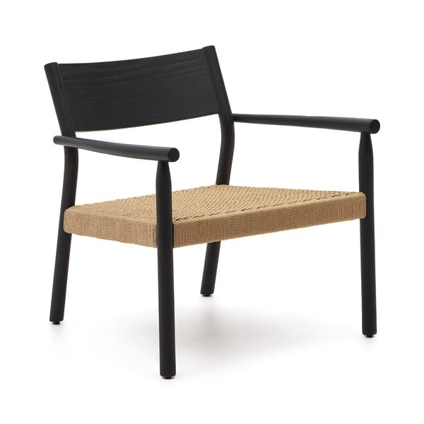 Čierne kreslo s výpletom Yalia – Kave Home