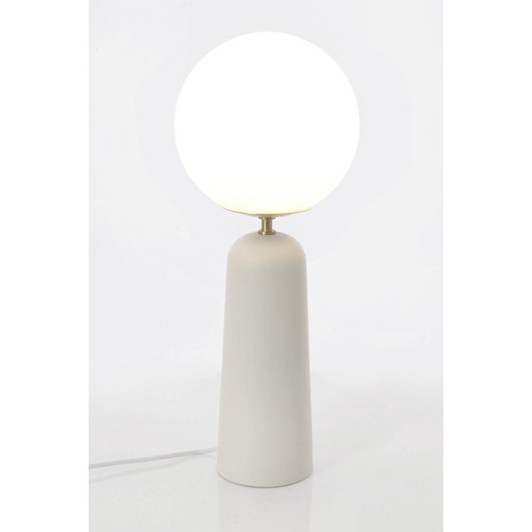 Biela kovová stolová lampa so skleneným tienidlom (výška  51 cm) Delphine – Bizzotto-image-3