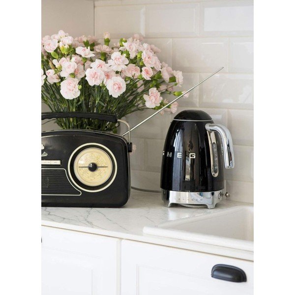 Čierna rýchlovarná kanvica z nehrdzavejúcej ocele 1,7 l Retro Style – SMEG-image-1