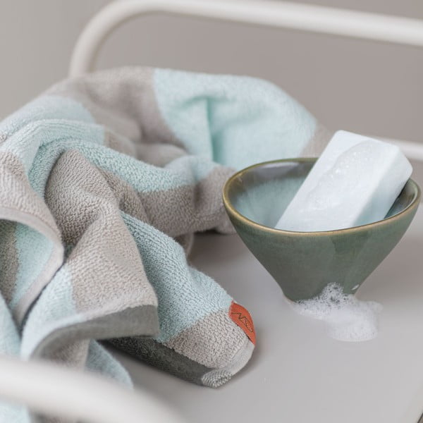 Froté uteráky z bio bavlny v mentolovej farbe v súprave 2 ks 40x55 cm Diagonal – Mette Ditmer Denmark-image-1