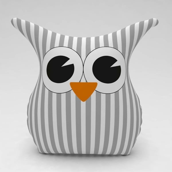 Sivý vankúšik Owl Stripes