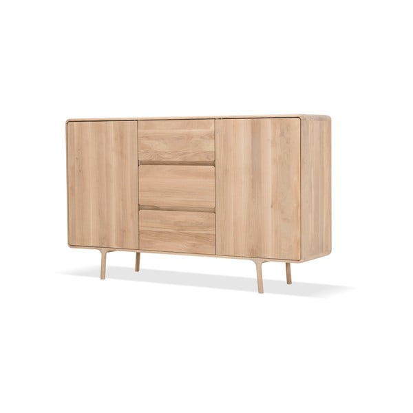 Komoda z masívneho dubového dreva s 3 zásuvkami Gazzda Fawn, šírka 180 cm-image-2