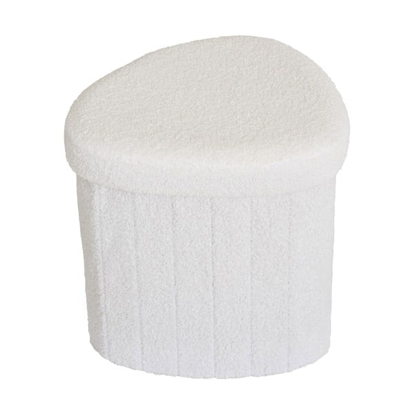 Biely taburet z textílie buklé Medford – House Nordic-image-4