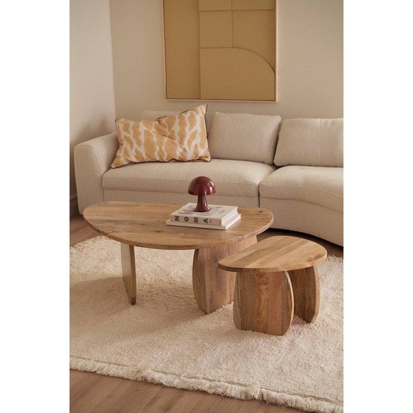 Konferenčný stolík z mangového dreva v prírodnej farbe Mushroom – Ellos Home-image-1