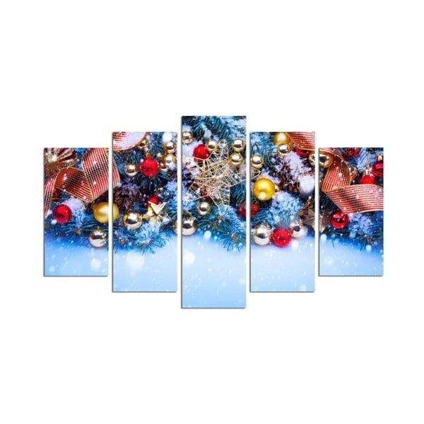 Päťdielny obraz Christmas Bells, 110x60 cm