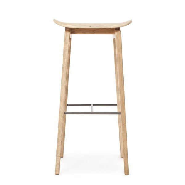 Drevená barová stolička z dubového dreva NORR11 NY11, 75 x 35 cm