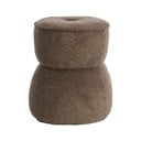 Hnedý taburet z textílie buklé Leyla – Light & Living