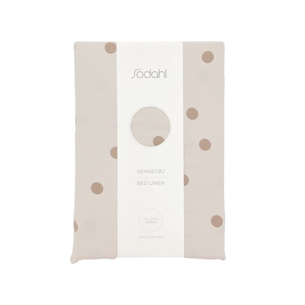 Hnedé obliečky na jednolôžko z bavlneného saténu 140x200 cm Solaris – Södahl-image-4