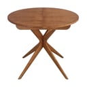 Okrúhly rozkladací jedálenský stôl s prídavnou doskou v dekore duba ø 90 cm Jubi – Ragaba