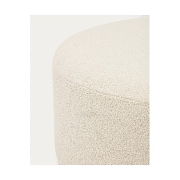 Krémový taburet z textílie buklé Kaeli – Kave Home-image-4