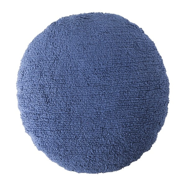 Modrý bavlnený ručne vyrobený vankúš Lorena Canals Big Dot, priemer 50 cm