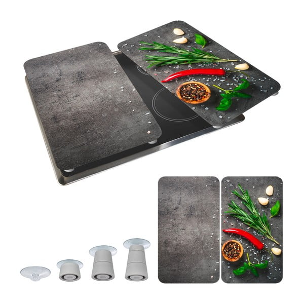 Kryty na sporák v súprave 2 ks z tvrdeného skla 52x30 cm Rosemary - Maximex-image-2