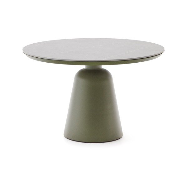 Okrúhly záhradný jedálenský stôl s keramickou doskou ø 120 cm Tudons – Kave Home-image-2