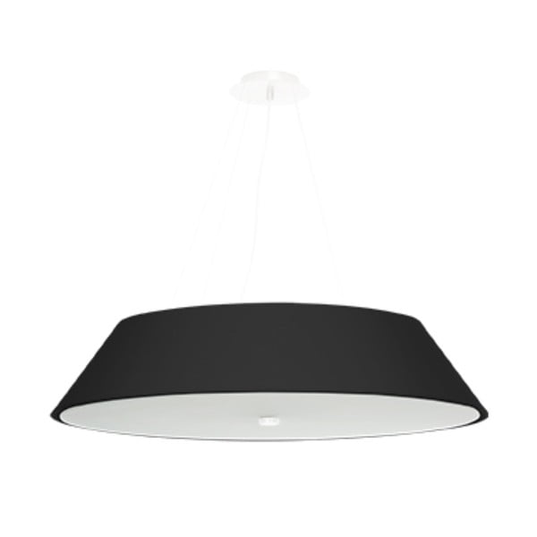 Čierne závesné svietidlo s textilným tienidlom ø 70 cm Hektor – Nice Lamps