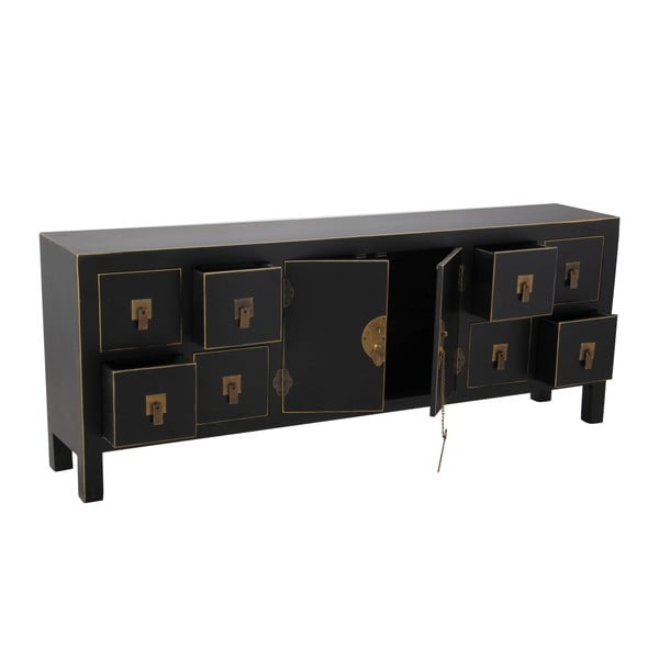 Čierna nízka komoda 130x50,5 cm Oriente – Ixia-image-1