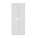 Biela šatníková skriňa z borovicového dreva 77x175 cm Connect – WOOOD