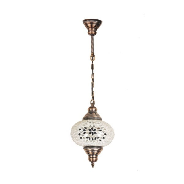 Sklenená ručne vyrobená závesná lampa Djerba, ⌀ 17 cm