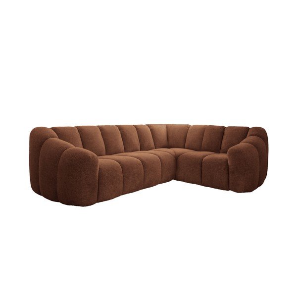 Terakotová rohová pohovka (pravý roh/do L) Shell – Miuform