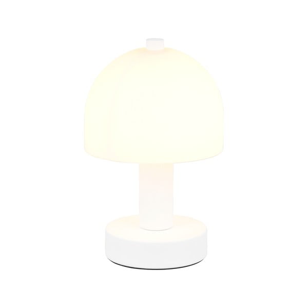Biela stolová lampa so skleneným tienidlom (výška 19 cm) Glenn – Trio-image-1