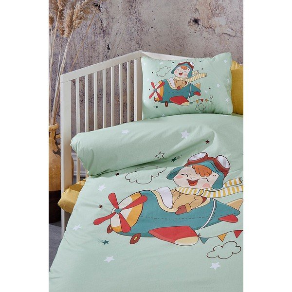 4-dielne bavlnené detské obliečky do postieľky s plachtou 100x150 cm Pilot – Mila Home-image-3