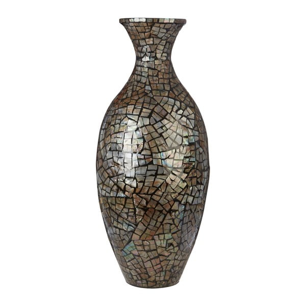 Bambusová váza s lastúrovými detailmi Premier Housewares Crackle Mosaic, výška 65 cm