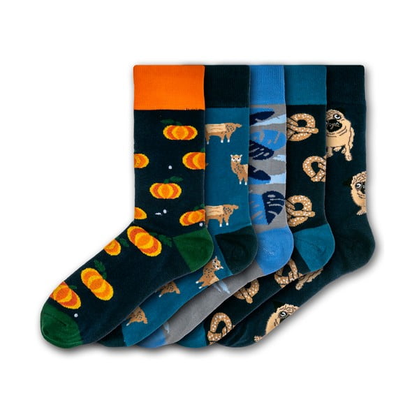 Sada 5 párov farebných ponožiek Funky Steps Dark Mix, veľkosť 41 - 45